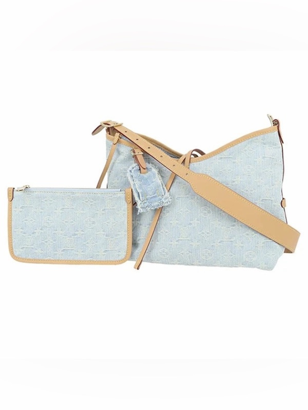 NWOT Louis Vuitton Carryall PM Monogram Denim bag in sky blue.